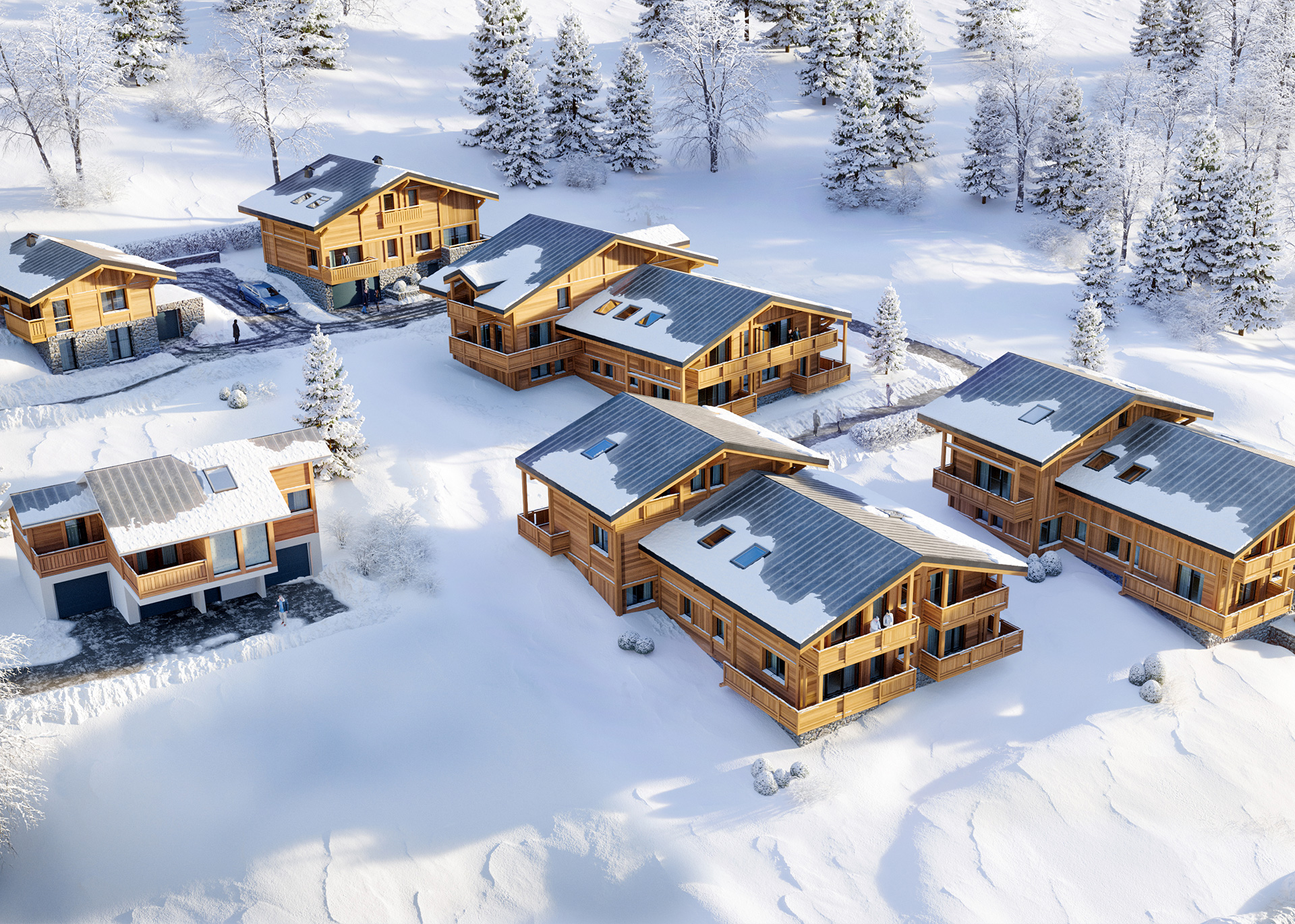 CHAMOU&Eacute; PROMOTION - Les Gets - Programme immobilier Le Hameau des Cornuts - Vue ext&eacute;rieure