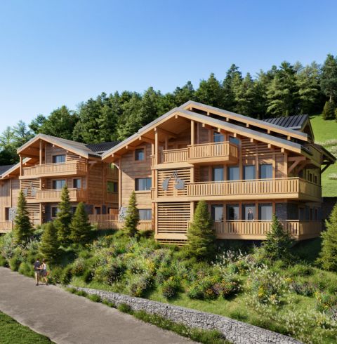 CHAMOU&Eacute; PROMOTION - Les Gets - Programme immobilier Le Hameau des Cornuts - Vue ext&eacute;rieure