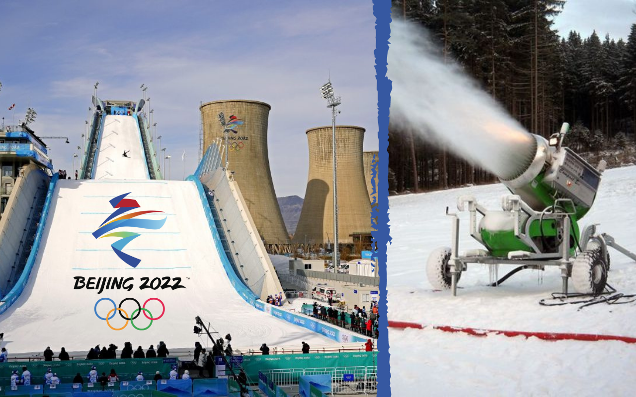 Visuel pente JO P&eacute;kin et canon &agrave; neige