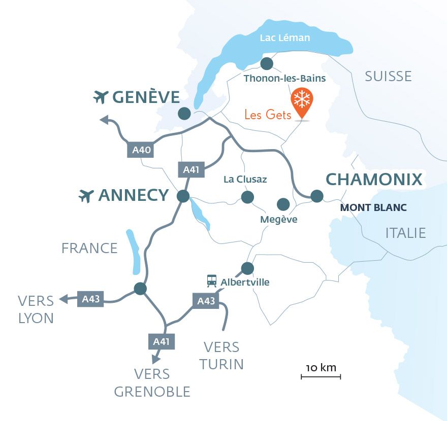 Les Gets - Programme immobilier Le Hameau des Cornuts - Situation g&eacute;n&eacute;rale